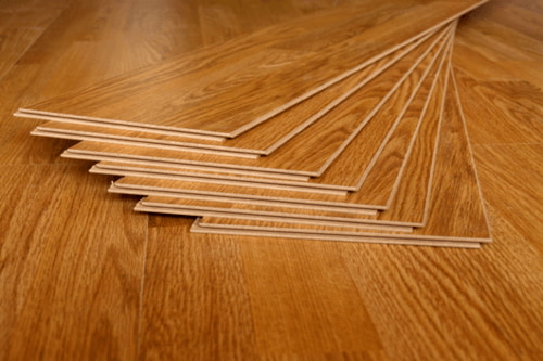 Laminated floor tiles